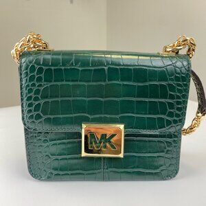 Michael Kors Sonia 35F1G6Ss1E Small Shoulder Crossbody Bag Leather, Racing Green